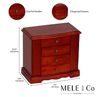 Mele and Co Boîte à bijoux musicale en bois finition cerise Harmony