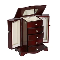 Mele and Co Bette Mahogany Finish Wooden Jewellery Box