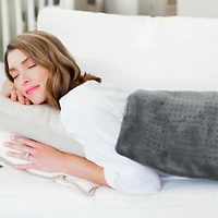 Pure Enrichment® PureRelief™ XXL (20" x 24") Electric Heating Pad for Back Pain and Cramps - 6 InstaHeat™ Settings, Machine Washable, Soft Microplush, 2-Hour Auto Shut-Off, & Storage Bag (Gray)