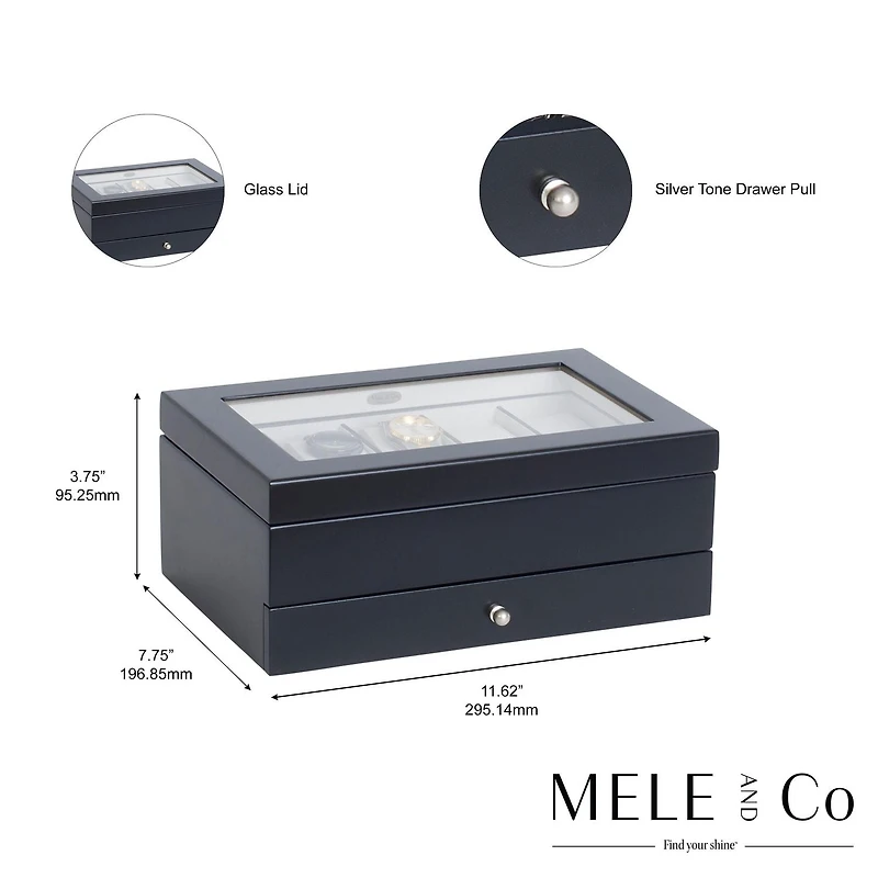 Mele and Co Boîte à montres en bois Grant Java