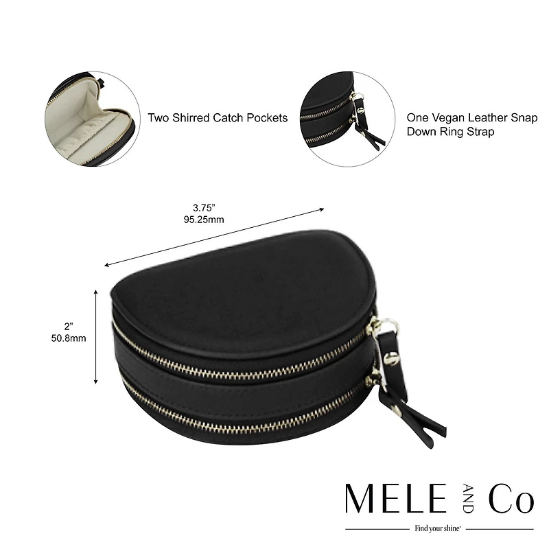 Mele and Co Duo Mini Black Travel Jewellery Case