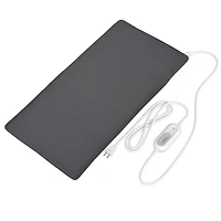 Coussin chauffant en vinyle Pure Enrichment® + PureRelief™ XL Express pour soulager les douleurs du dos, du cou et des épaules - 3 réglages de chaleur avec contrôleur à bouton coulissant, lavable en machine, 30,5 cm x 61 cm (gris)