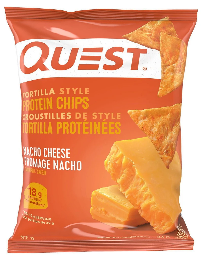 Quest Tortilla Style Protein Chips Nacho Cheese, 32 g