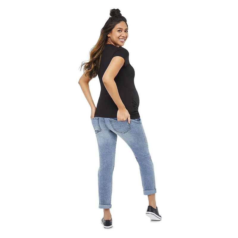 Paisley Sky Maternity Short Sleeve V-Neckline Tee, Sizes S-XXL