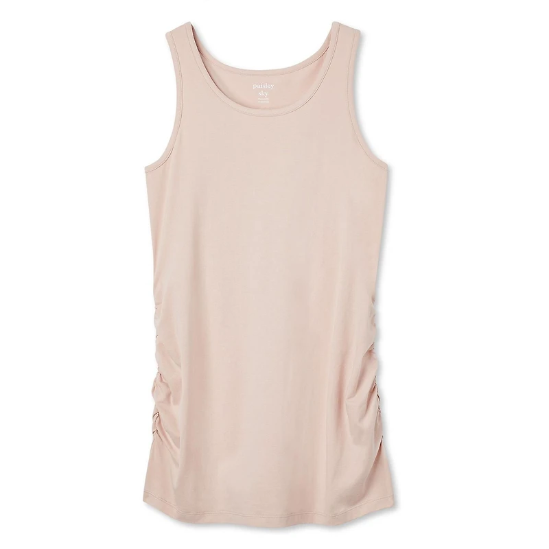 Paisley Sky Maternity Ruched Side Tank, Sizes S-XXL