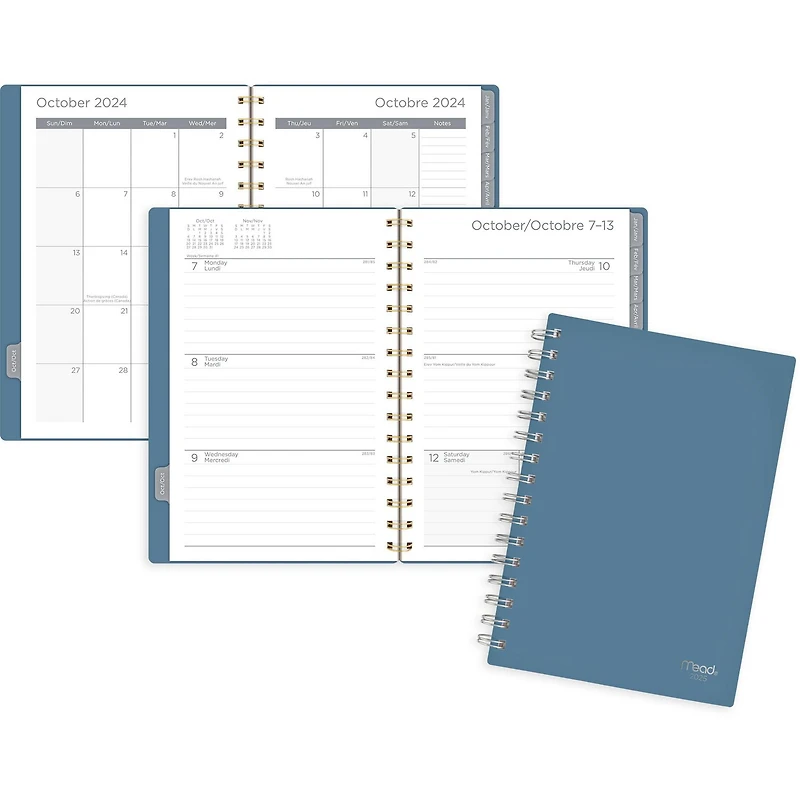 Mead Elemental Blue petit agenda hebdomadaire/mensuel