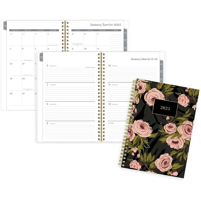 Petit agenda hebdomadaire/mensuel Cambridge Wild Roses