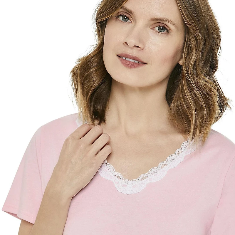 George Women's Lace Trimmed Capri & Tee 2-Piece Sleep Set