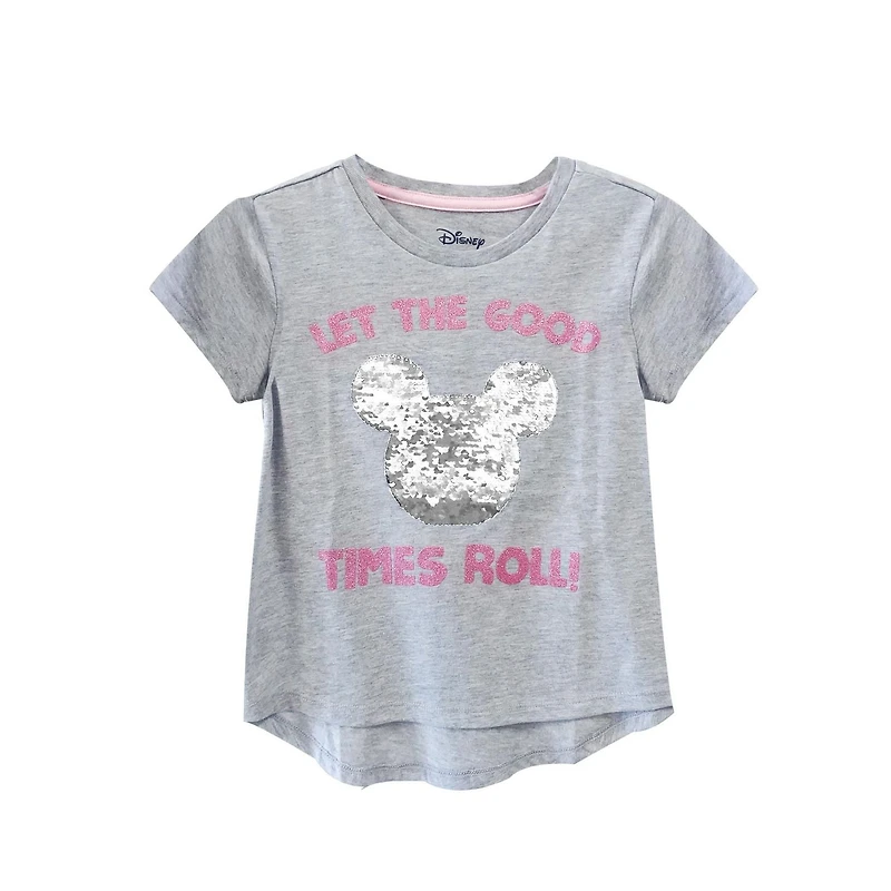T-shirt gris fille Mickey Mouse