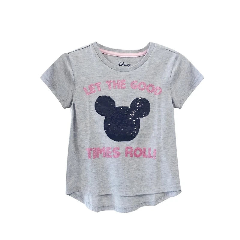 T-shirt gris fille Mickey Mouse