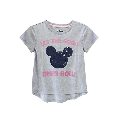 T-shirt gris fille Mickey Mouse