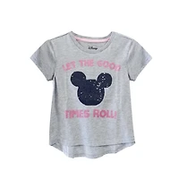 T-shirt gris fille Mickey Mouse