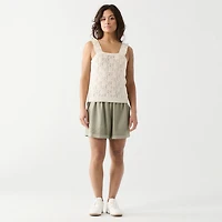 DV Ruffled trim knit sweater tank top