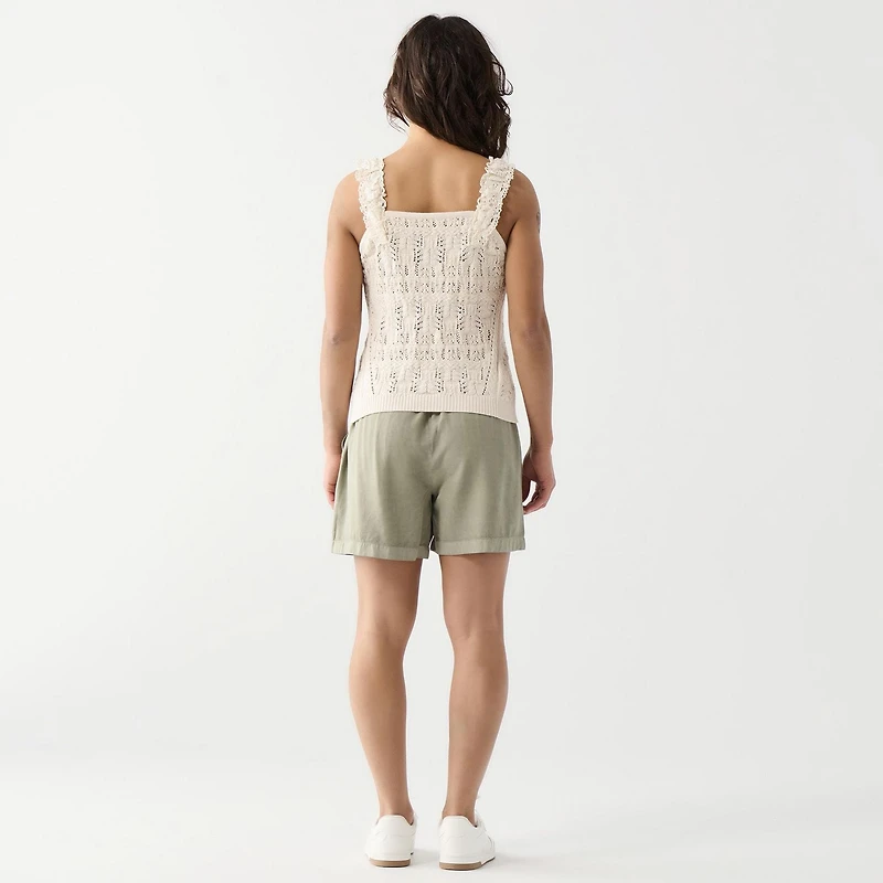 DV Débardeur en tricot à bordures volantées