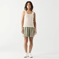 DV Ruffled trim knit sweater tank top