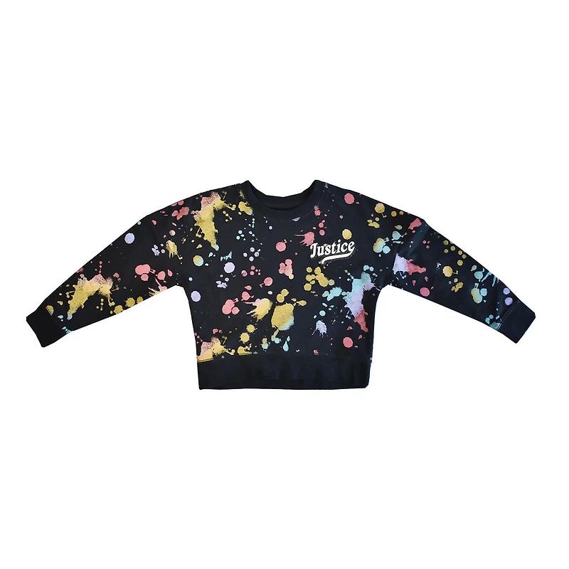 Haut à manches longues Justice Splatter Art pour filles