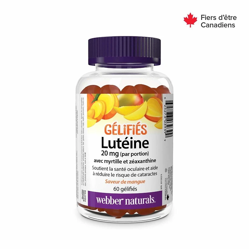 Webber Naturals Lutein Gummies with Bilberry and Zeaxanthin 20 mg Mango