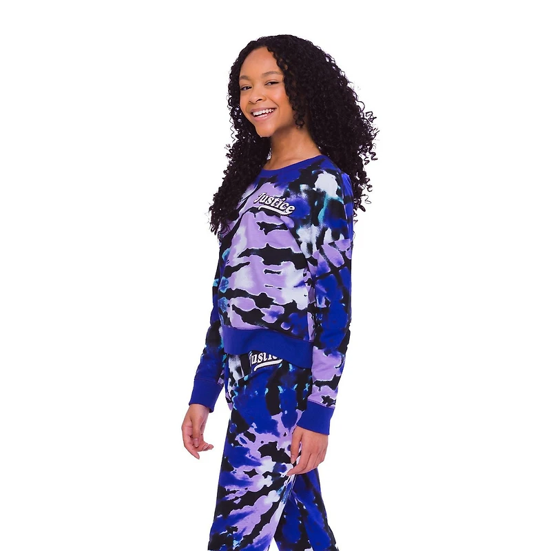 Girls Justice Purple Swirl Long Sleeve Top