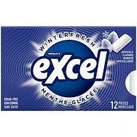 EXCEL, Winterfresh Flavoured Sugar Free Chewing Gum, 12 Pieces, 1 Pack, 4 Packs, 12 Pellets/Pack