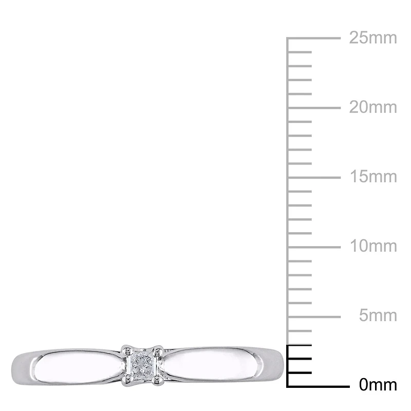 Bague de promesse de style solitaire Miabella avec diamant de coupe princesse en argent sterling