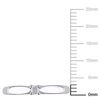 Bague de promesse de style solitaire Miabella avec diamant de coupe princesse en argent sterling