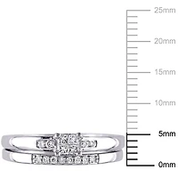 Ensemble de mariage Miabella avec diamants de coupe princesse 1/6 CT poids total en argent sterling