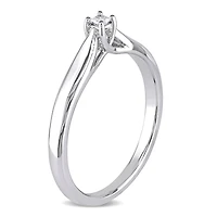 Bague de promesse de style solitaire Miabella avec diamant de coupe princesse en argent sterling