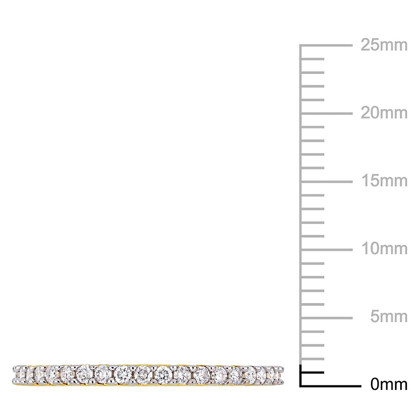 Bague d'anniversaire Miabella avec diamants 1/5 CT poids total en or jaune 10K