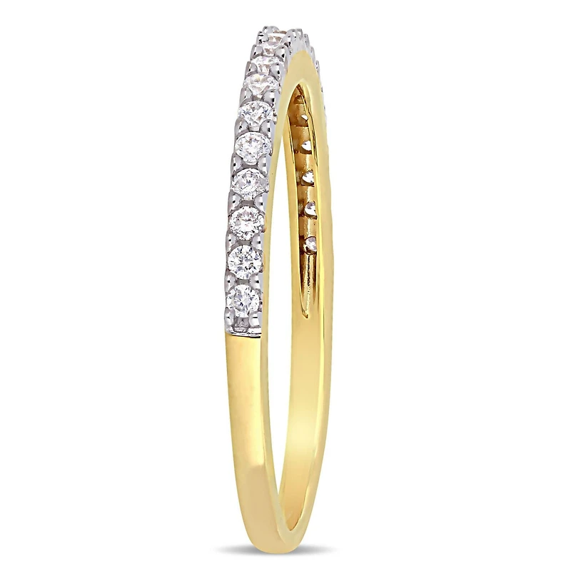 Bague d'anniversaire Miabella avec diamants 1/5 CT poids total en or jaune 10K