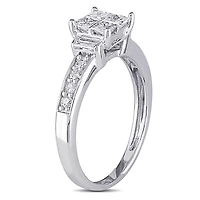 Bague de fiançailles multiformes Miabella avec diamants 5/8 CT poids total en or blanc 14K