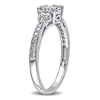 Bague de fiançailles de forme auréole Miabella avec diamants 1/3 CT poids total en or blanc 10K
