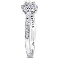 Miabella 1/2 Carat T.W. Diamond 14 K White Gold Composite HALO Engagement Ring