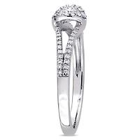 Bague de fiançailles à anneau divisé Miabella avec diamants 2/5 CT poids total en or blanc 14K