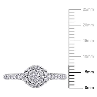 Miabella 1/2 Carat T.W. Diamond 14 K White Gold Composite HALO Engagement Ring