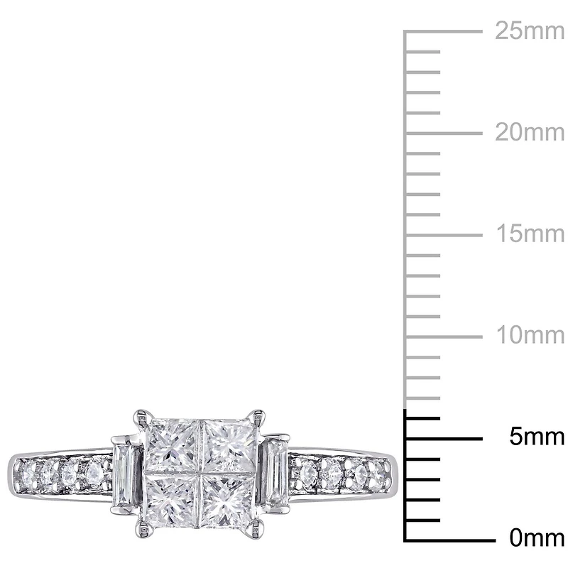 Bague de fiançailles multiformes Miabella avec diamants 5/8 CT poids total en or blanc 14K