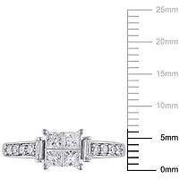 Bague de fiançailles multiformes Miabella avec diamants 5/8 CT poids total en or blanc 14K