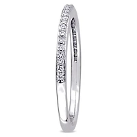 Miabella 1/8 Carat T.W. Diamond 14 K White Gold Semi-Eternity Anniversary Band