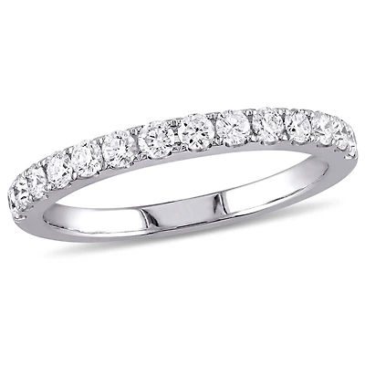 Miabella 1/2 Carat T.W. Diamond 10 K White Gold Eternity Anniversary Ring
