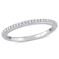 Bague d'anniversaire de style semi éternité Miabella avec diamants 1/8 CT poids total en or blanc 14K