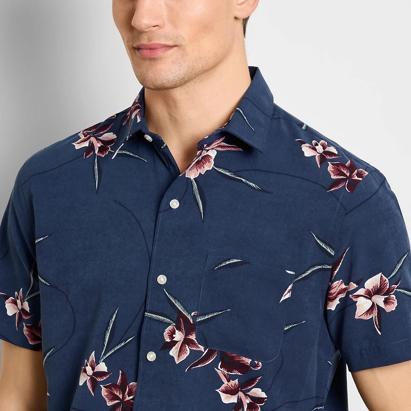 CHEMISE DE CAMP IMPRIMÉE SS ORCHID