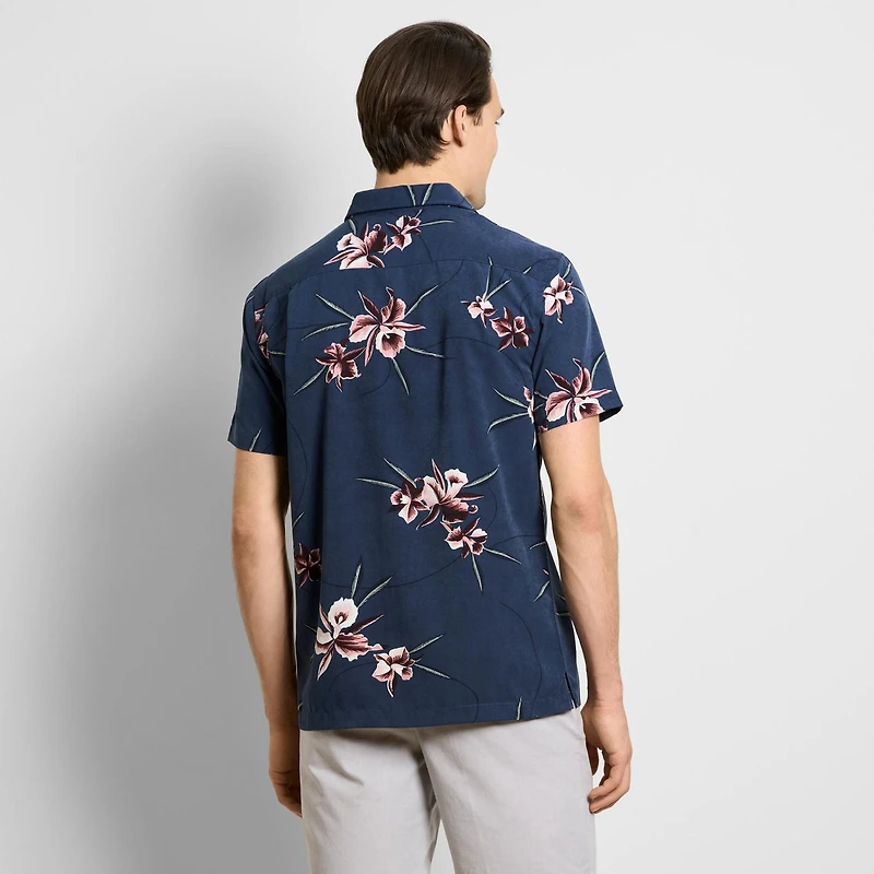 CHEMISE DE CAMP IMPRIMÉE SS ORCHID