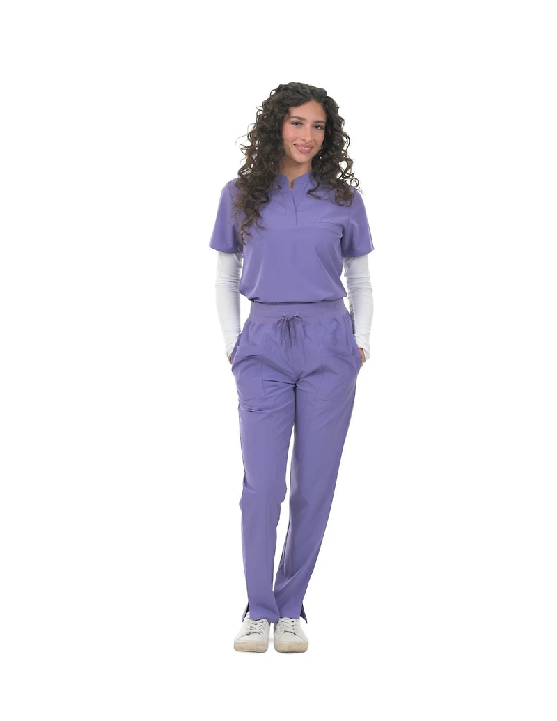 Haut Zinnia Scrubs à col mandarin