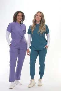 Haut Zinnia Scrubs à col mandarin