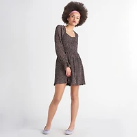 Devoted Smocked plisse mini dress