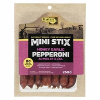 Pepperoni Mini-Stix de Harvest au miel et à l'ail sans gluten 250 g