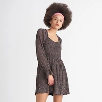 Devoted Smocked plisse mini dress