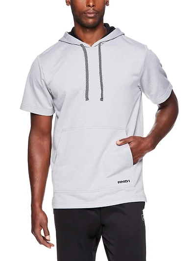 AND1 Sweat à capuche à manches courtes Three Pointer pour homme