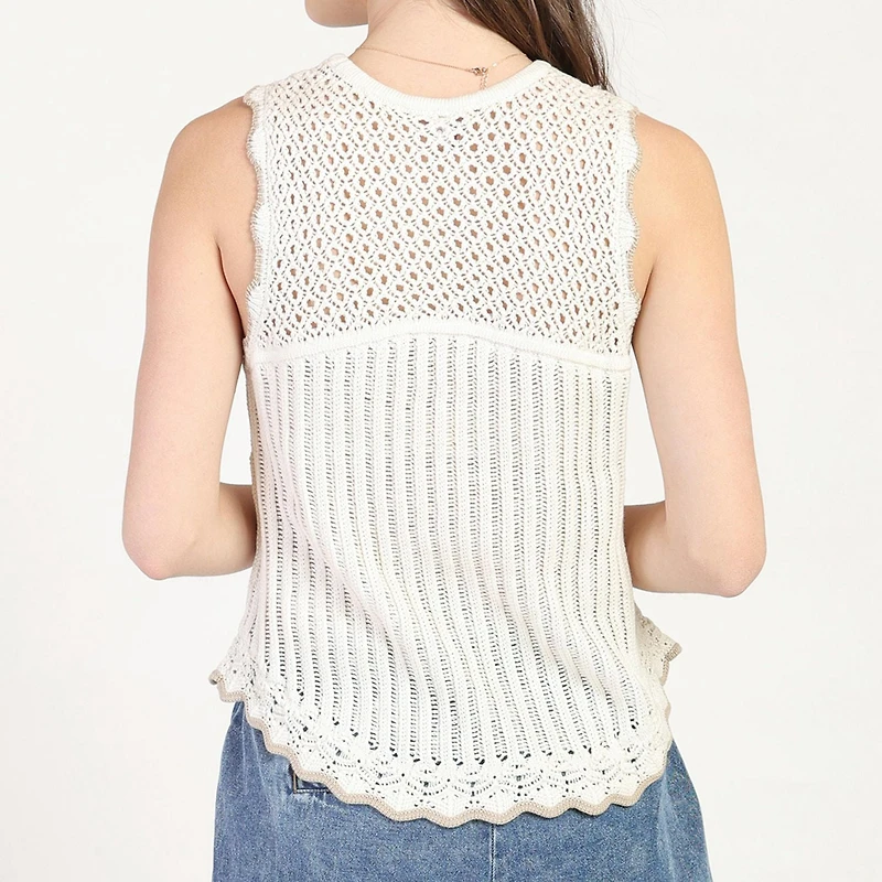 Bloom Girl Contrast Knit Sweater Tank