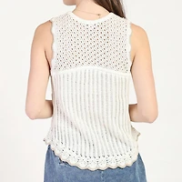 Bloom Girl Contrast Knit Sweater Tank