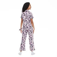 Justice Girls' Notched Collar Pajamas with Scrunchie 3-Piece Set